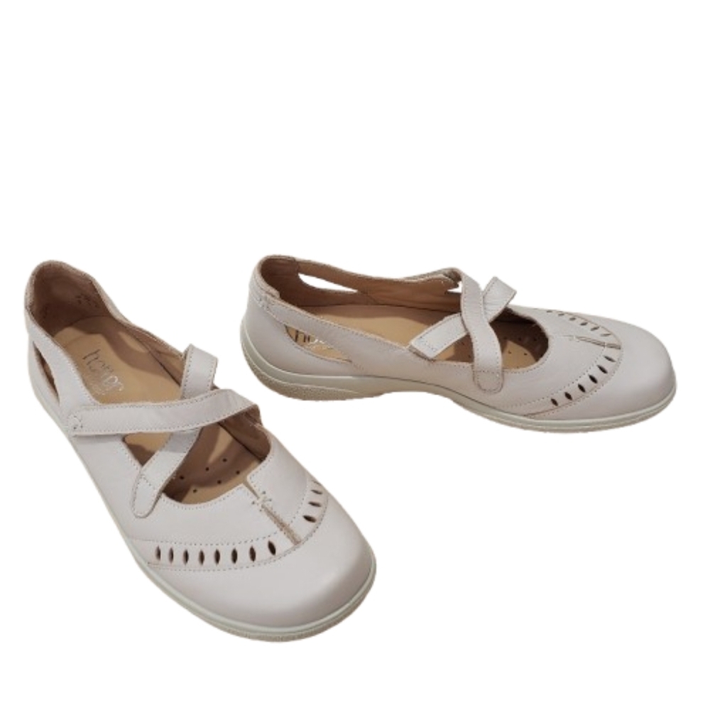 Hotter Comfort Concept Lulu Mary Jane Shoes Size 10 Cream Beige Casual Comfy - Picture 7 of 10